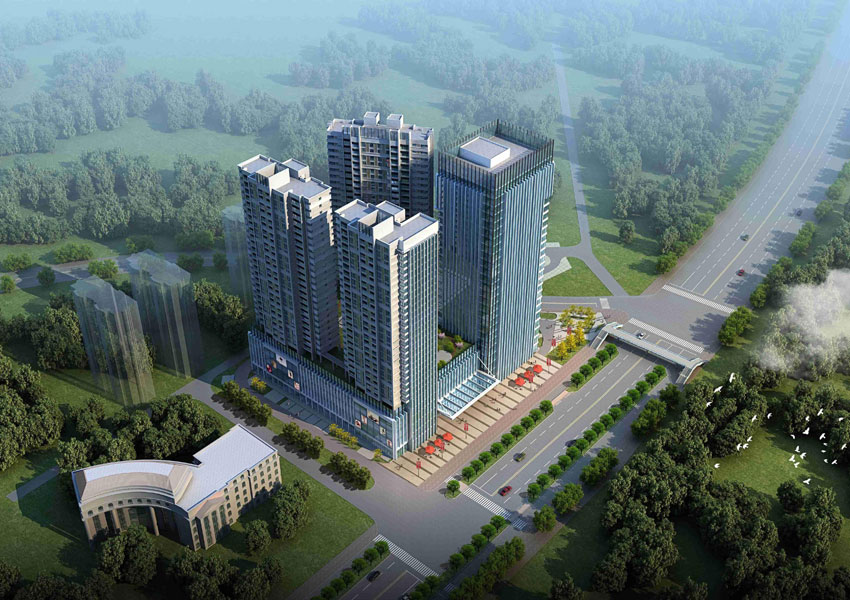 苏仙区江山天著项目位于郴江路石榴湾公园东门（奥米茄天桥）