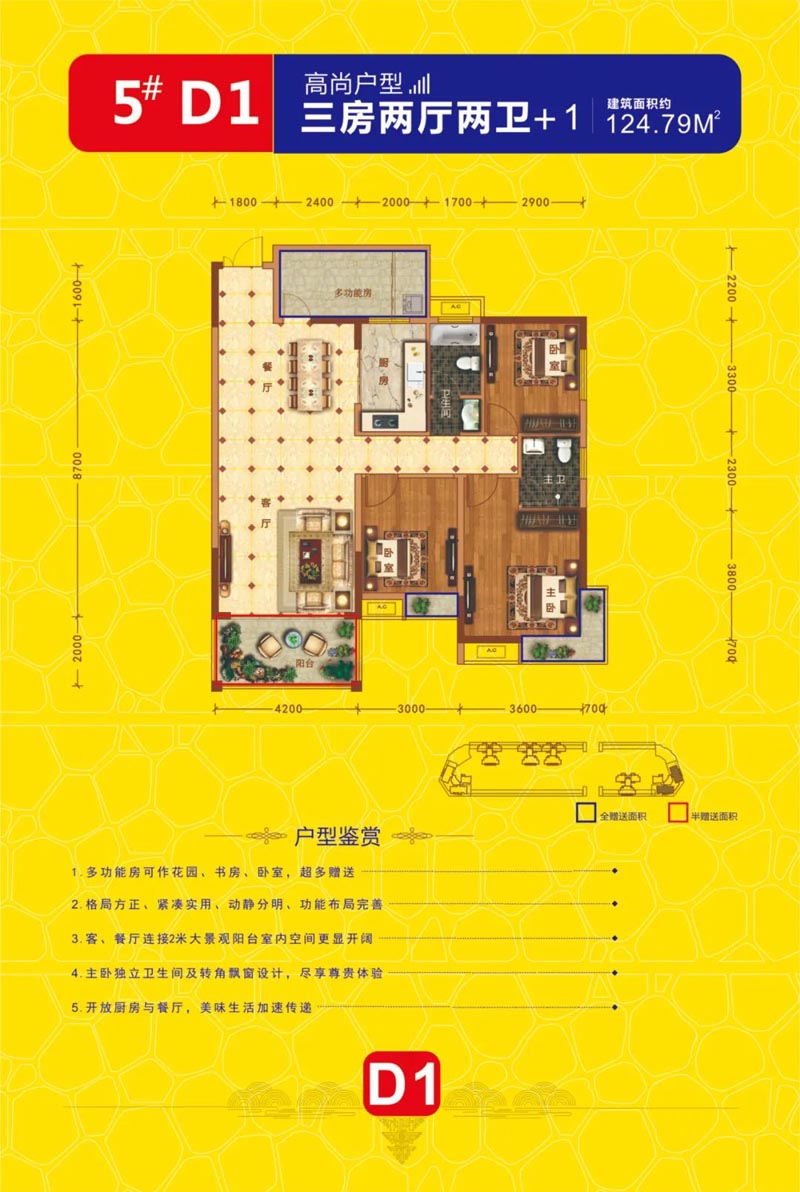 郴州-桂阳县锦绣蓝湾为您提供该项目5#D1户型图片鉴赏