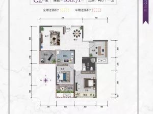 郴州-苏仙区荣裕美丽缘为您提供3栋C2户型鉴赏