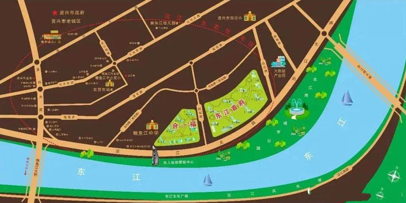 东江首府项目位于资兴市沿江北路